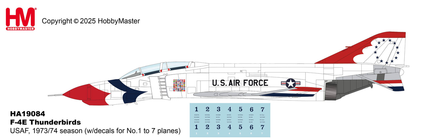 1/72 F-4E Thunderbirds USAF 1973/74 Season (with Decals for No.1 to 7 Planes)