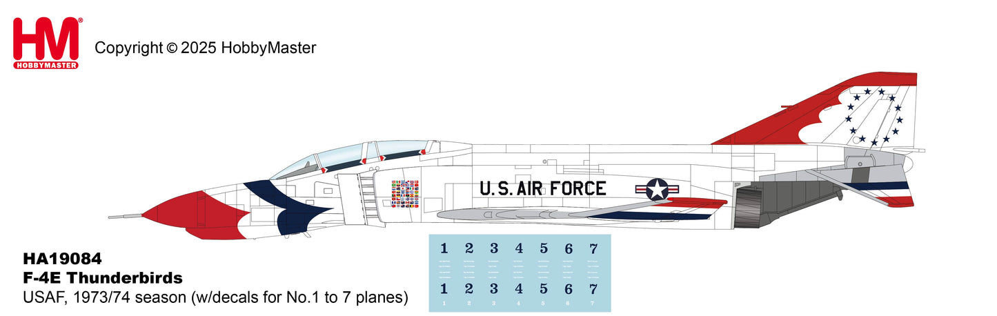 1/72 F-4E Thunderbirds USAF 1973/74 Season (with Decals for No.1 to 7 Planes)