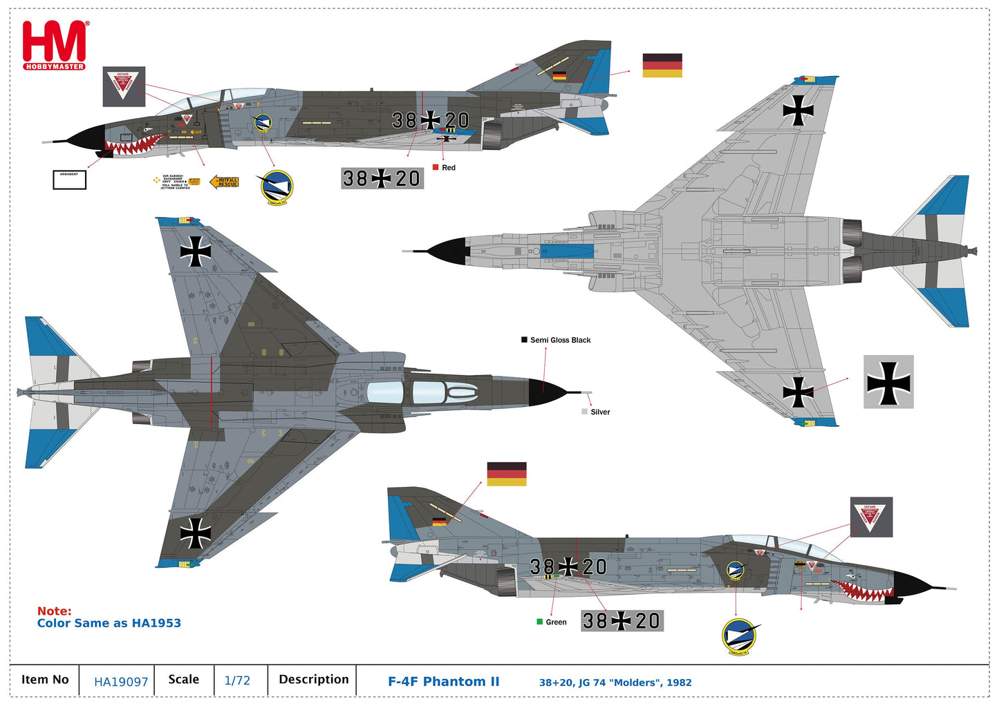 1/72 F-4F Phantom II 38+20 JG 74 "Molders" 1982
