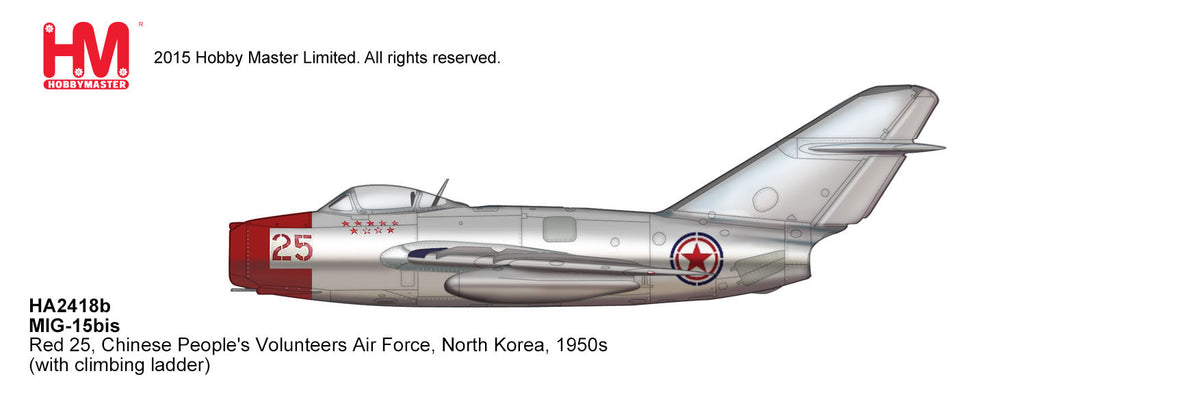 1/72 MIG-15bis Red 25 Chinese People's Volunteers Air Force North Korea 1950s (with Climbing Ladder)