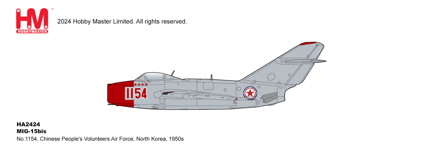 1/72 MIG-15bis No.1154Chinese People's Volunteers Air Force North Korea 1950s