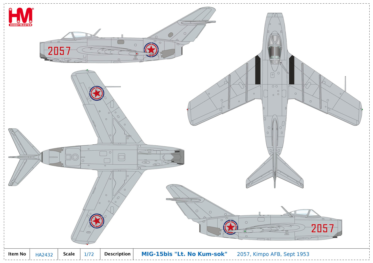 1/72 MIG-15bis "Lt. No Kum-sok" 2057 Kimpo AFB Sept 1953