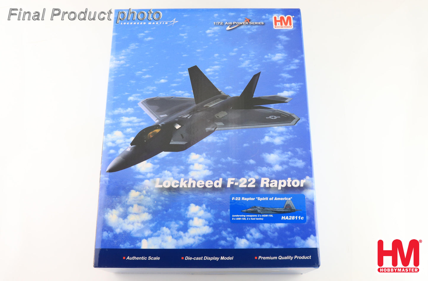1/72Â F-22 Raptor "Spirit of America" (Underwing Weapons: 2 x AGM-158 8 x AIM-120 2 x Fuel Tanks)