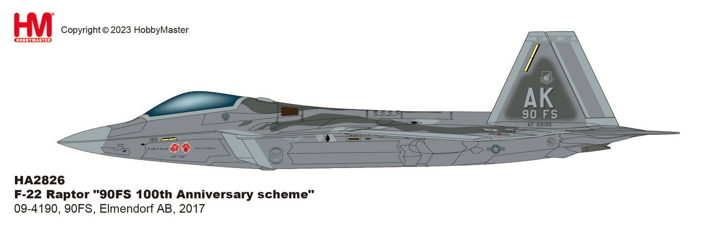 1/72 F-22 "90th FS 100th Anniv. Scheme" 09-4190 90th FS Elmendorf AB 2017