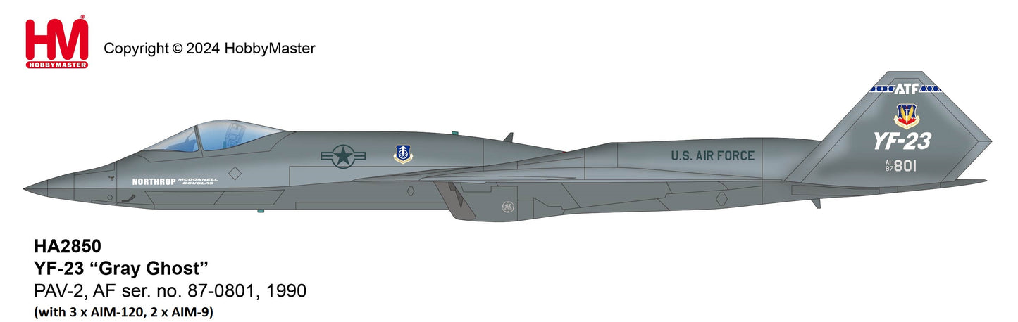 1/72 YF-23 "Gray Ghost" PAV-2 AF Ser.No.87-08011990 (with 3 xAIM-1202 xAIM-9)
