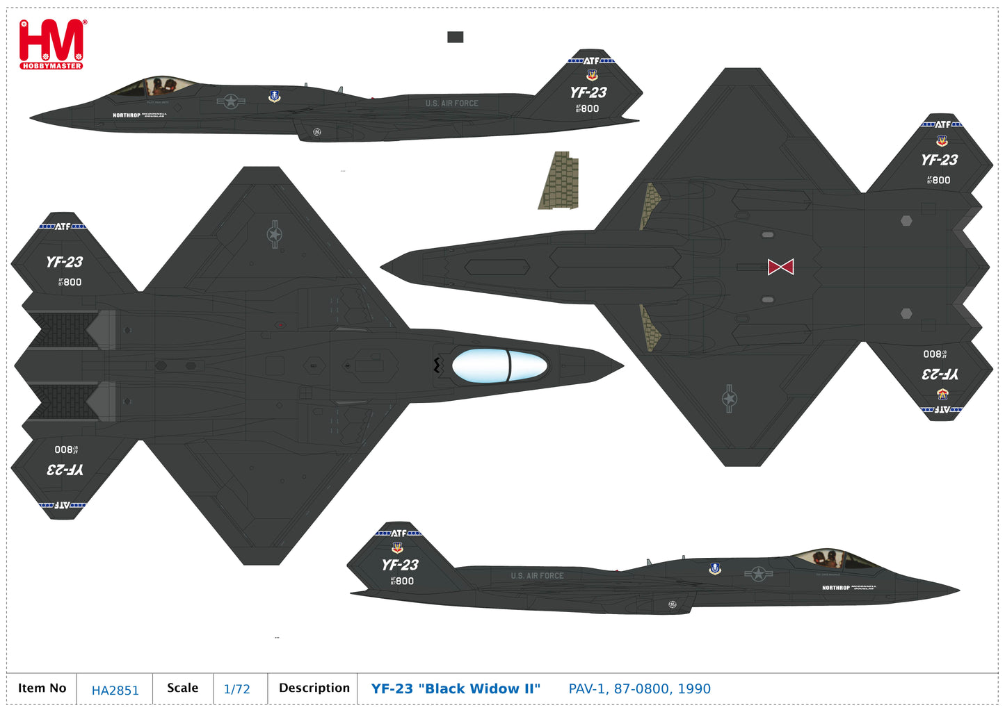 1/72 YF-23 "Black Widow II" PAV-1 87-0800 1990