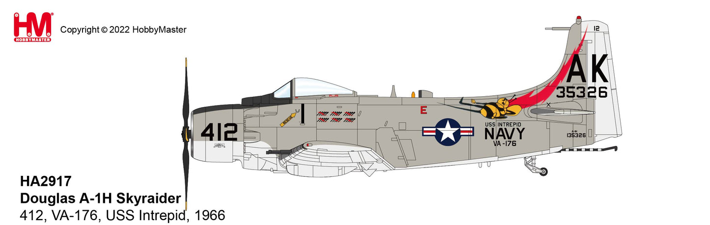 1/72 A-1H Skyraider 412 VA-176 USS Intrepid 1966