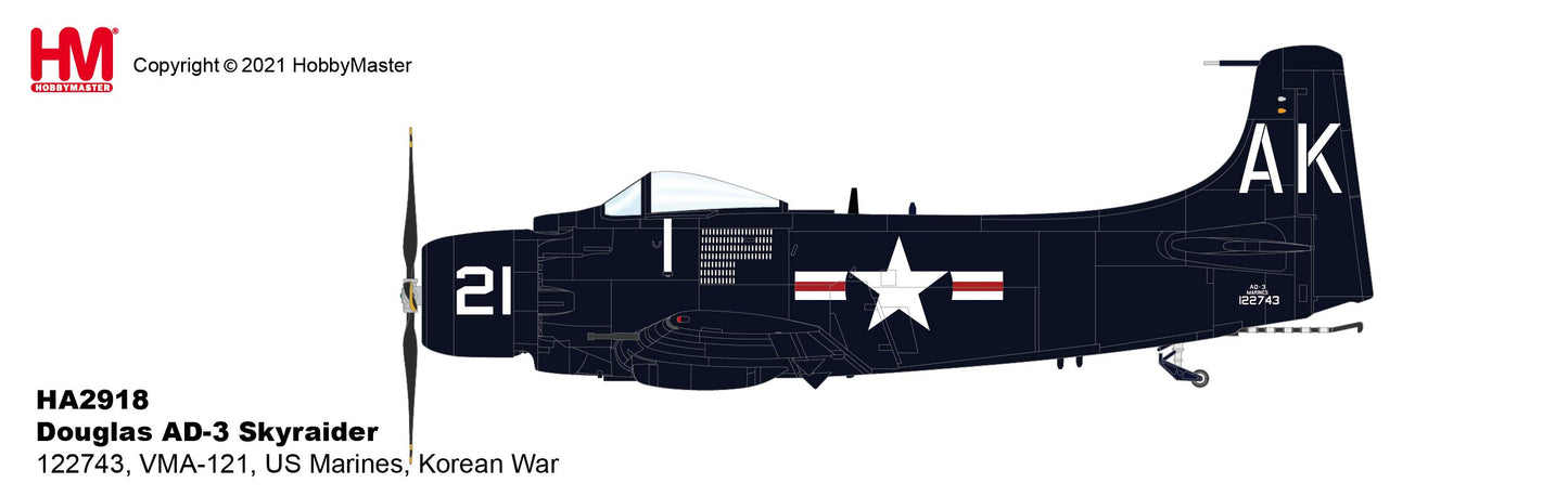 1/72 AD-3 Skyraider 122743 VMA-121 US Marines Korean War