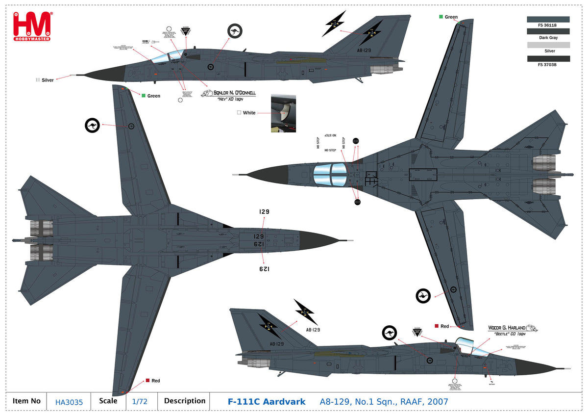 1/72 F-111C Aardvark A8-129 No.1 Sqn. RAAF 2007