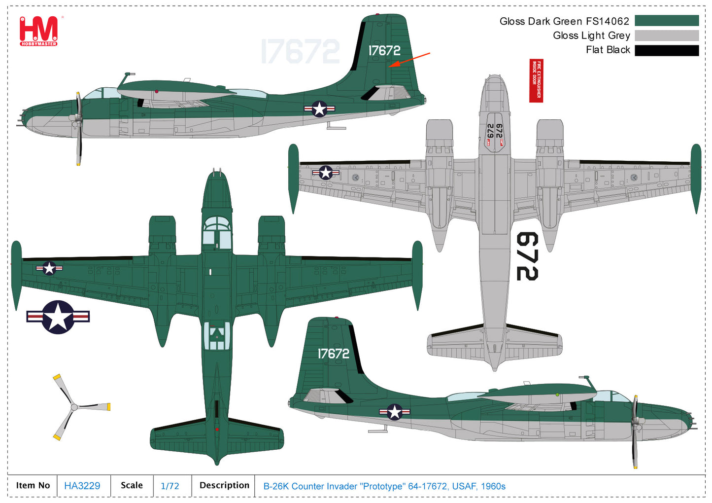 1/72 B-26K Counter Invader 64-17672 USAF 1960s