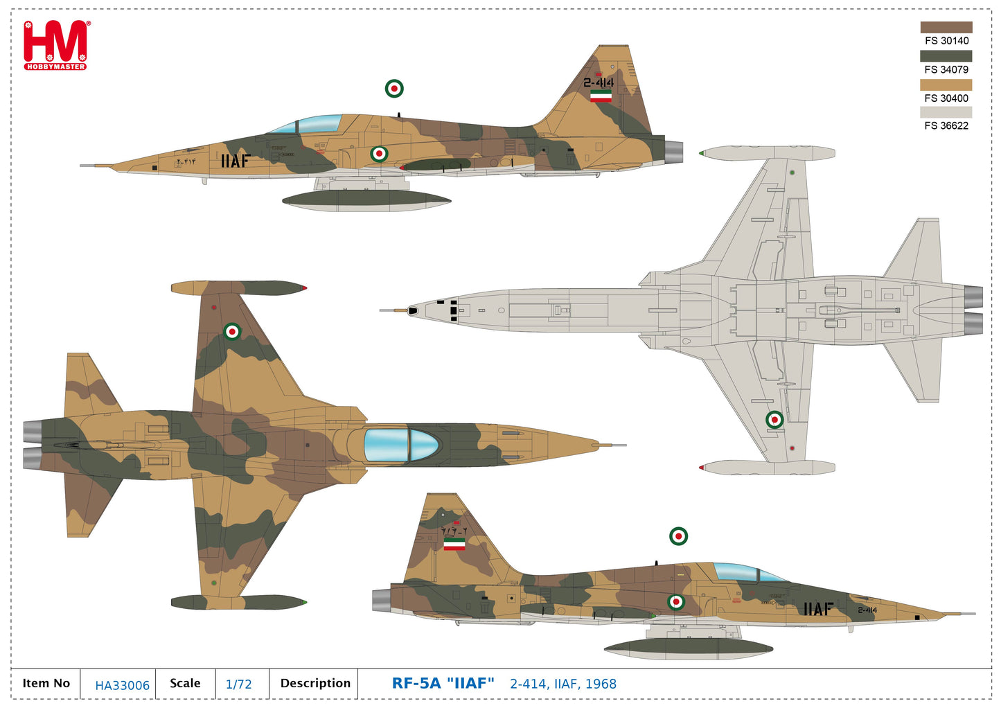 1/72 RF-5A "IIAF" 2-414 IIAF 1968