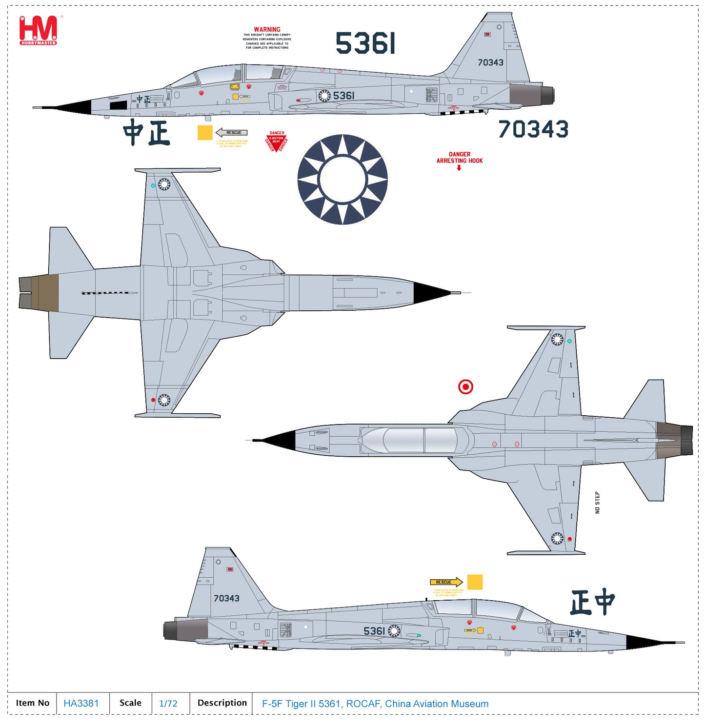 1/72 F-5F Tiger II 5361 ROCAF China Aviation Museum
