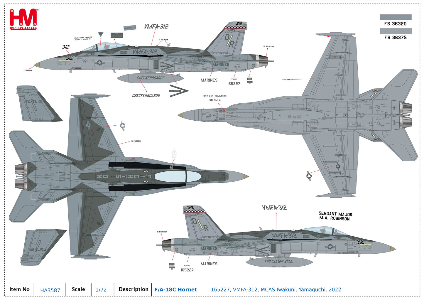 1/72 F/A-18C Hornet 165227 VMFA-312 MCAS Iwakuni Yamaguchi 2022