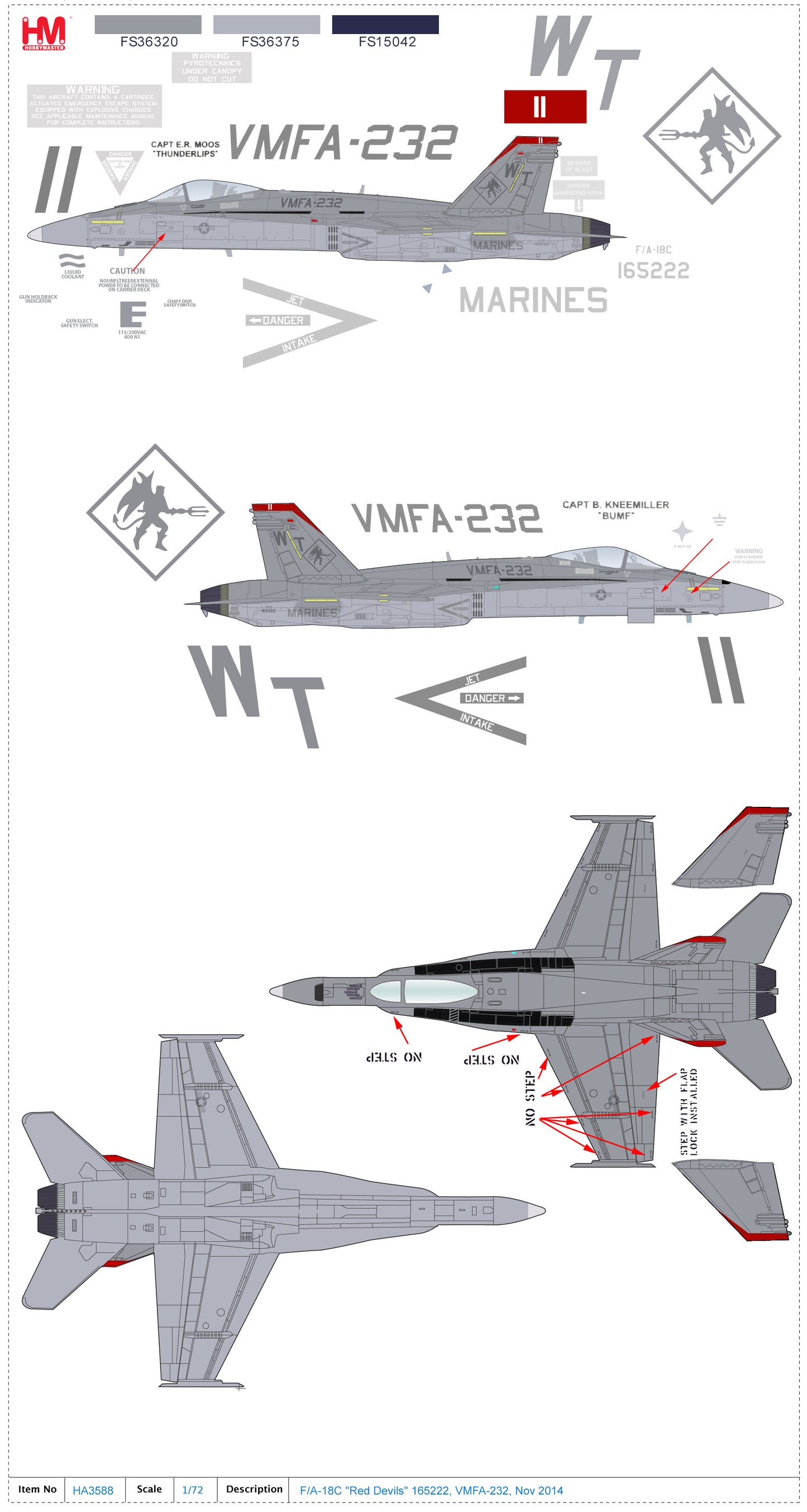1/72 F/A-18C "Red Devils" 165222 VMFA-232 Nov 2014