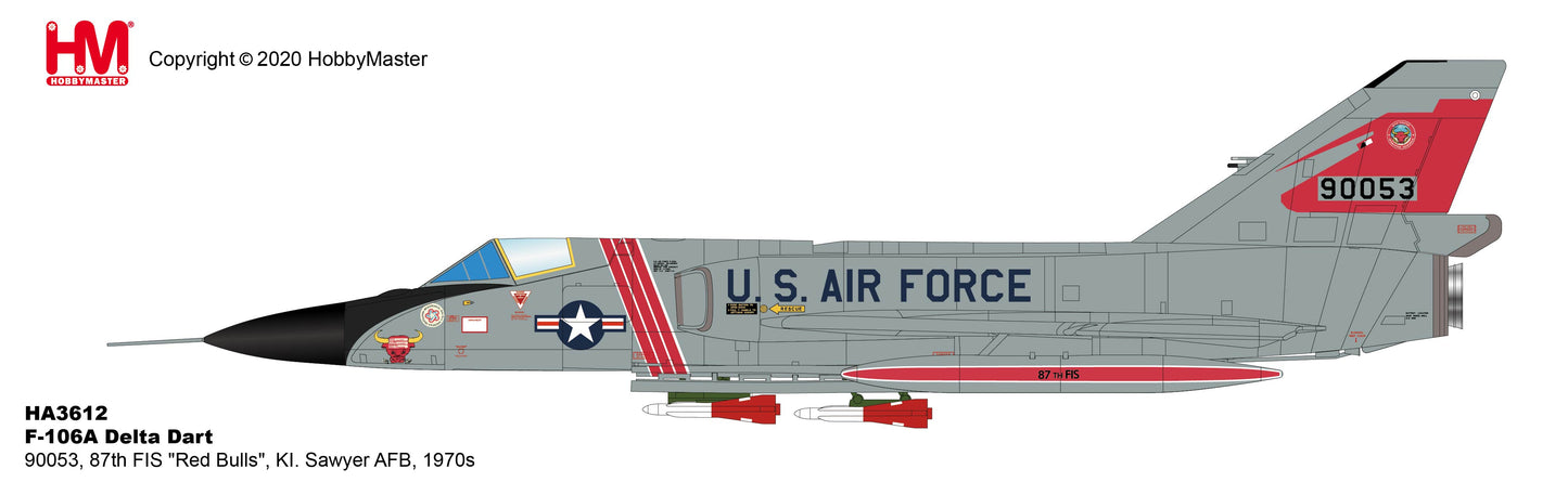 1/72 F-106A Delta Dart 90053 87th FIS "Red Bulls" KI. Sawyer AFB 1970s