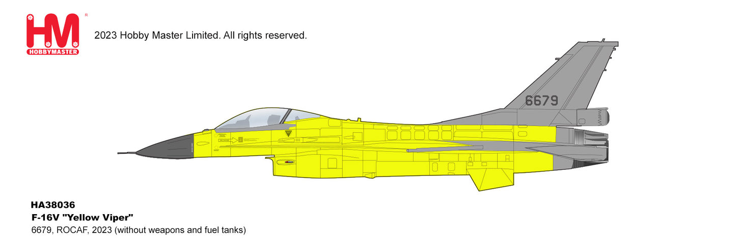 1/72 F-16V "Yellow Viper" 6666 ROCAF 2023 (with 2 x AIM-9x 1 x Middle Fuel Tank)