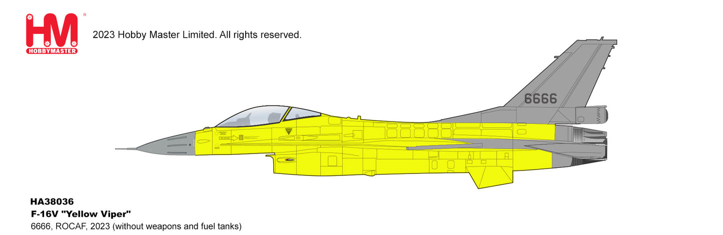 1/72 F-16V "Yellow Viper" 6666 ROCAF 2023 (with 2 x AIM-9x 1 x Middle Fuel Tank)
