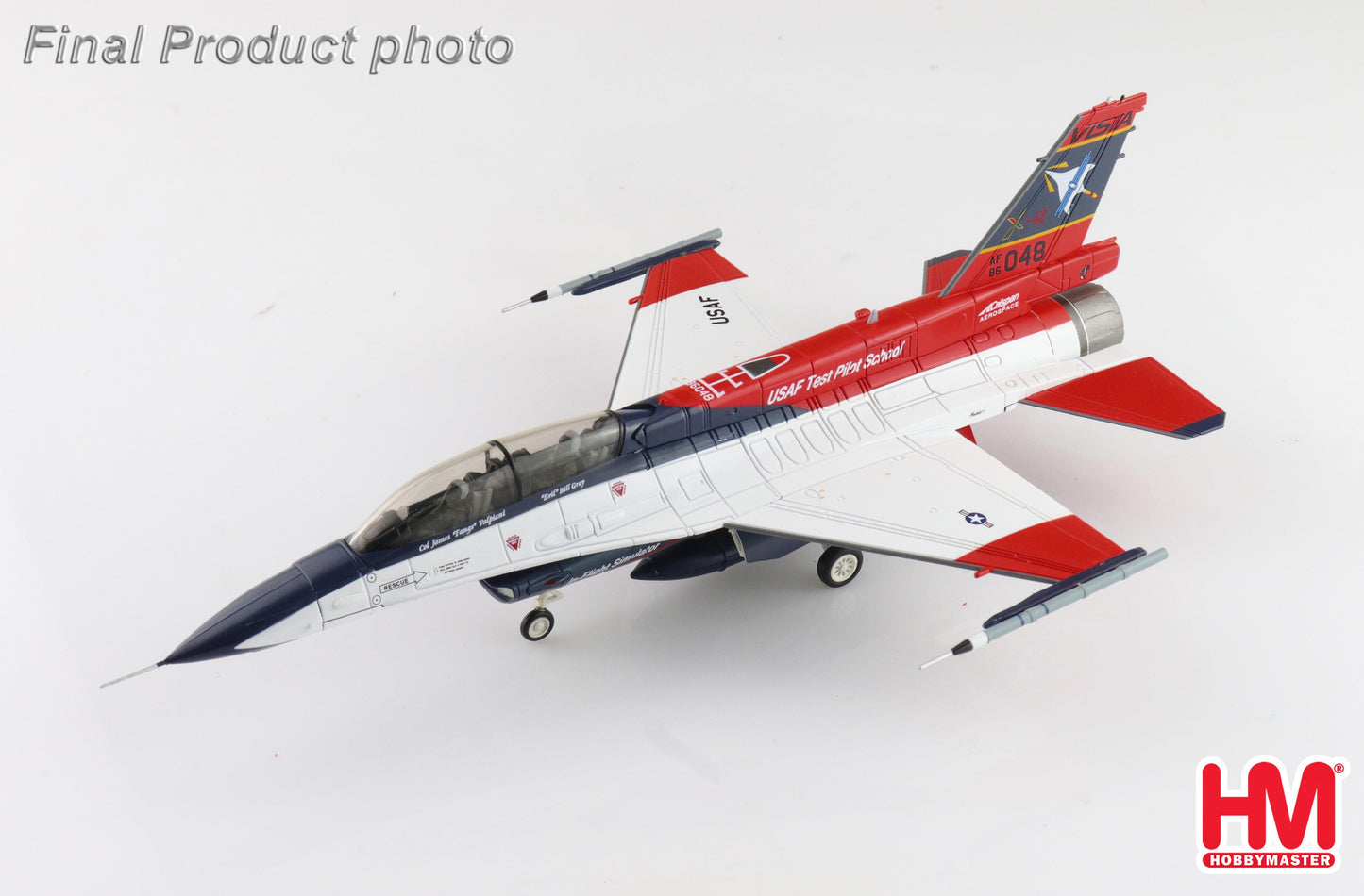 1/72 X-62A VISTA 86-0048 USAF Test Pilot School Edwards AFB May 2 2024 (with 2 x ACMI Pod (Wing Tip) + 1 Center Fuel Tank)