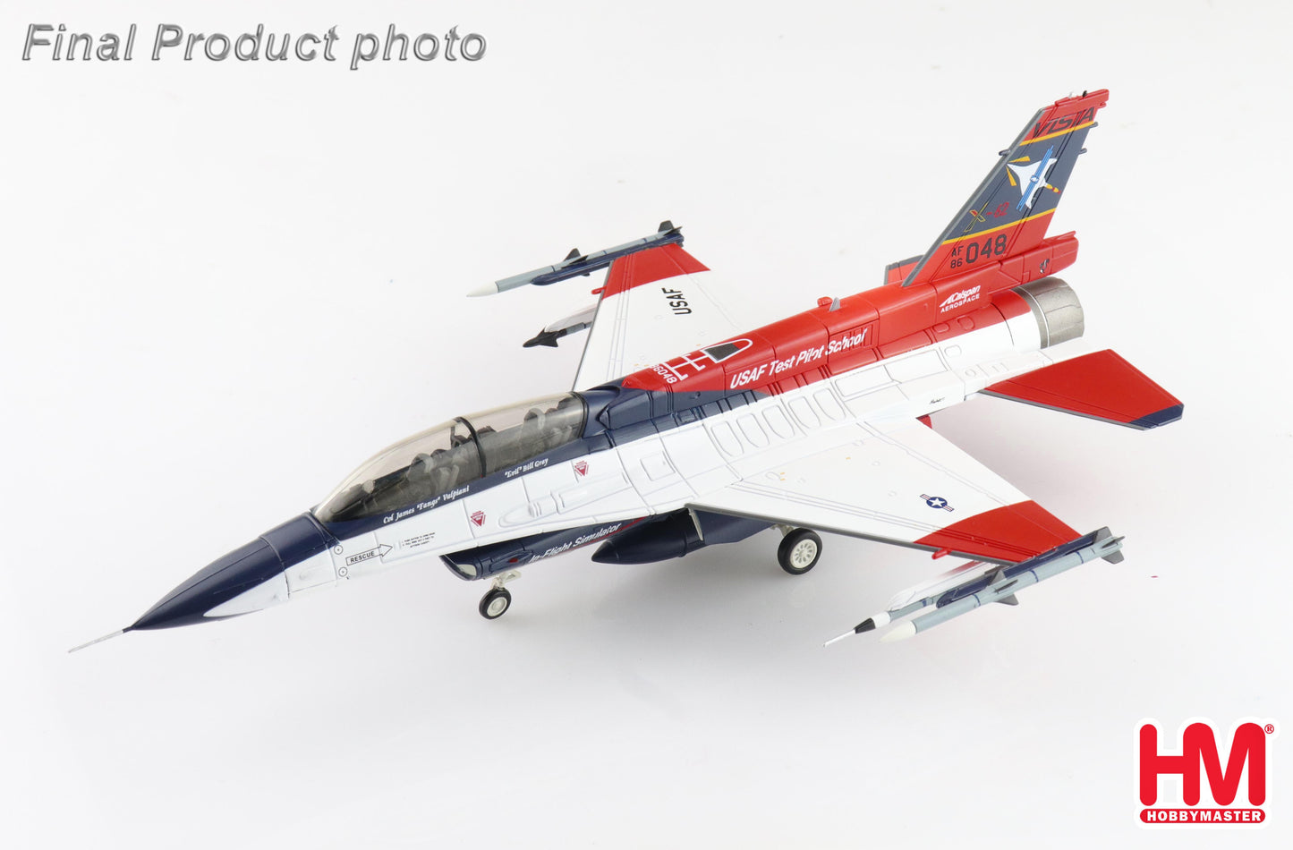 1/72X-62A VISTA 86-0048 USAF Test Pilot School Edwards AFB (with 2 x AIM-120 (Wing Tip) 1 x AIM-9x 1 x ACMI Pod 1 Center Fuel Tank)