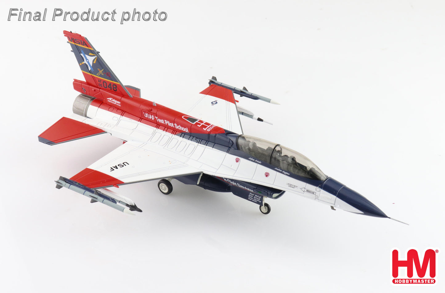 1/72X-62A VISTA 86-0048 USAF Test Pilot School Edwards AFB (with 2 x AIM-120 (Wing Tip) 1 x AIM-9x 1 x ACMI Pod 1 Center Fuel Tank)
