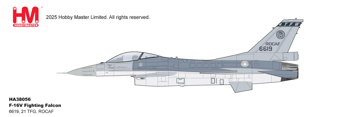 1/72 F-16V Fighting Falcon 6619 21 TFG ROCAF (with 6 x AIM-120)