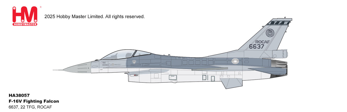 1/72 F-16V Fighting Falcon 6637 22 TFG ROCAF (with 6 x GBU-12)