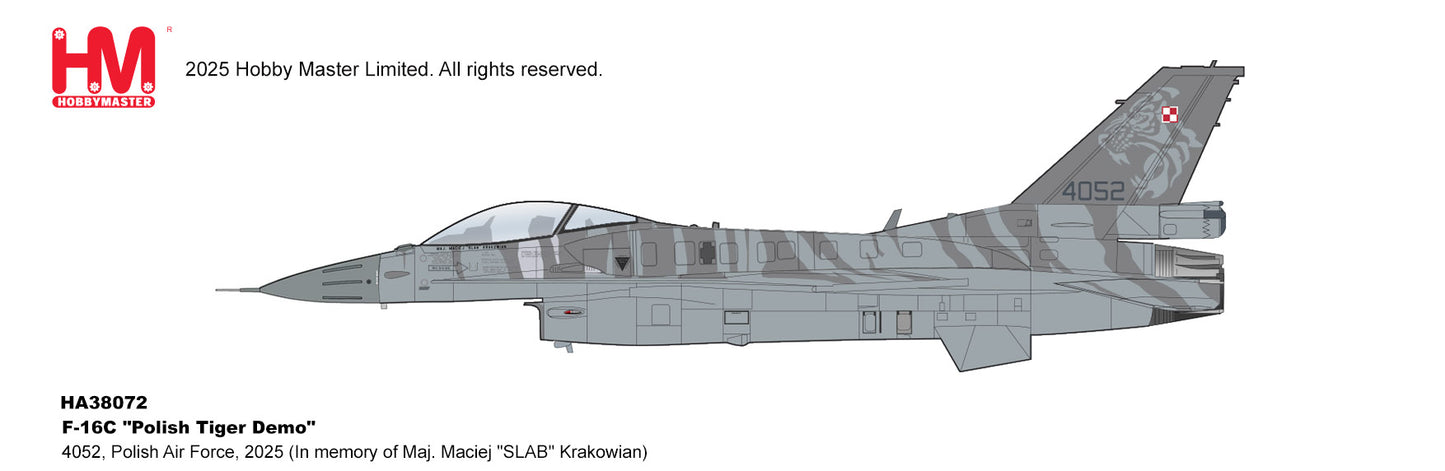 1/72 F-16C 'Maj. Maciej "SLAB" Krakowian' 4052 Polish Air Force 2025 (HM will Donate 10% to Krakowian's Family)