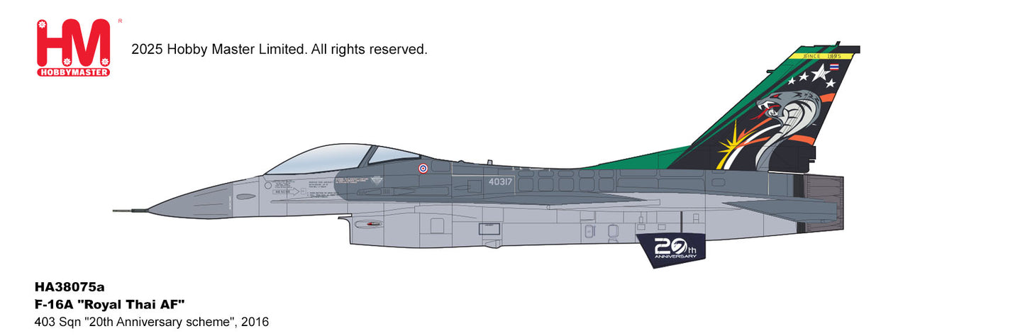 1/72 F-16A "Royal Thai AF" 403 Sqn "20th Anniversary Scheme" 2016