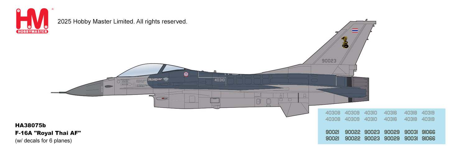 1/72 F-16A "Royal Thai AF" (with Decals for 6 Planes)