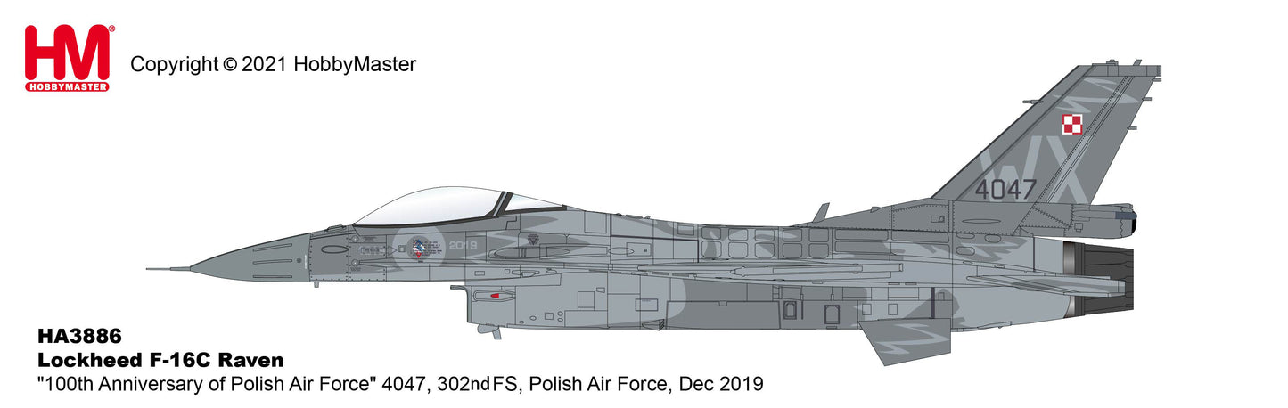 1/72 F-16C Raven "100th Anniversary of Polish Air Force" 4047 302nd FS Polish Air Force December 2019