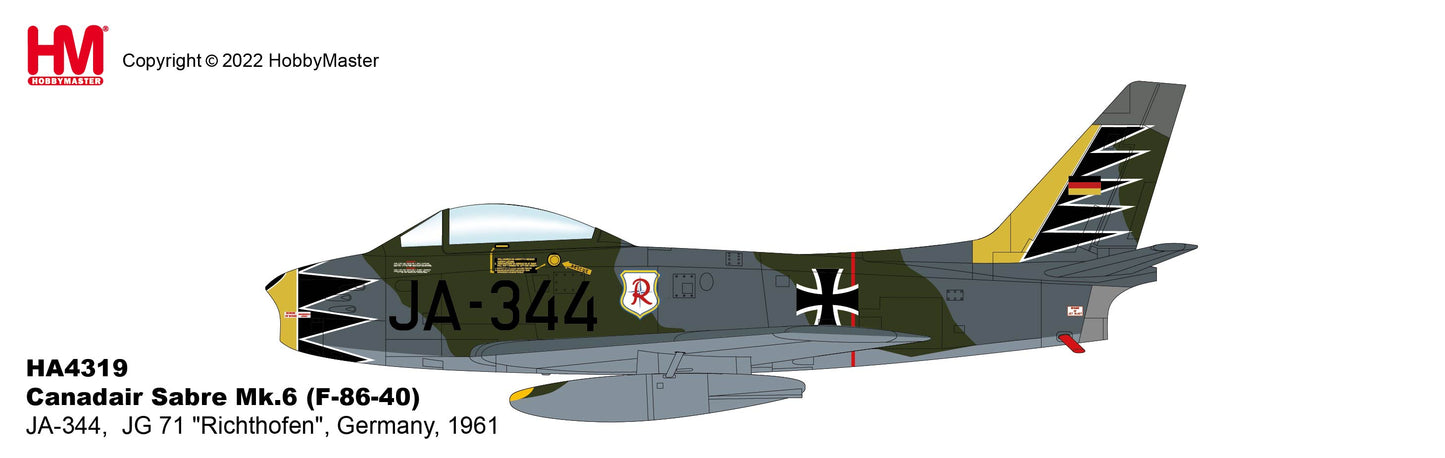 1/72 F-86F-40 Sabre Mk.6 JA-344 JG 71 "Richthofen" Germany 1961