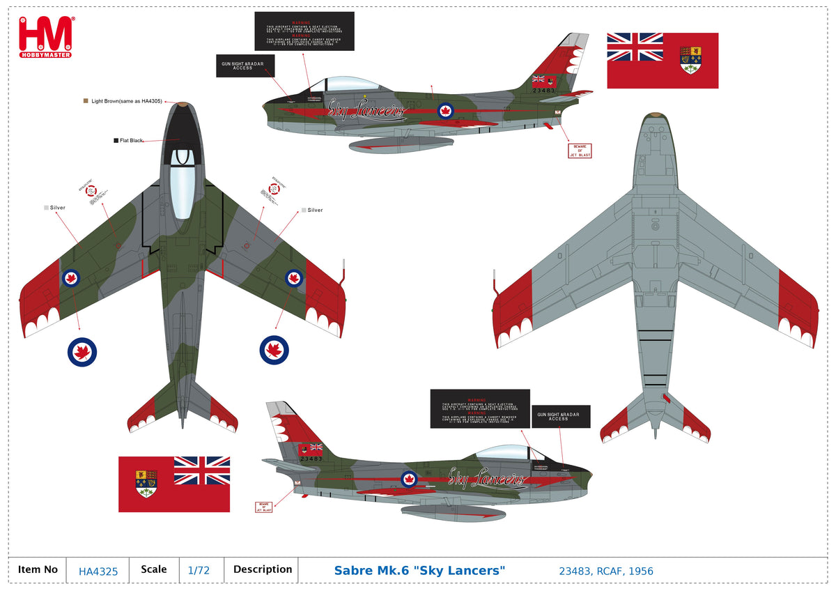 1/72 Sabre Mk.5 "Sky Lancers" 23483 RCAF 1956