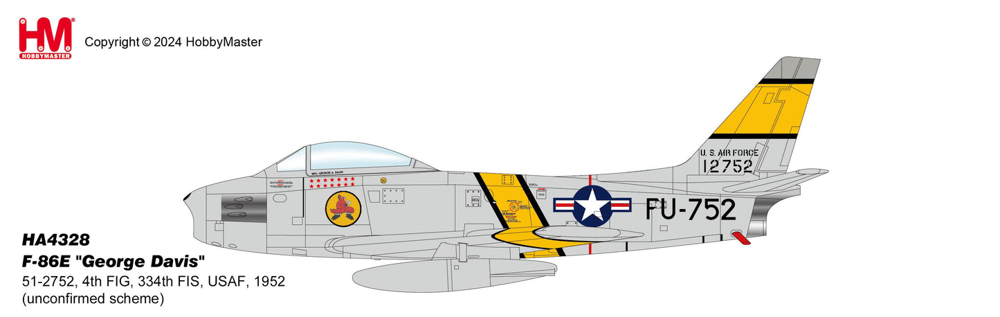 1/72 F-86E "George Davis" 51-2752 4th FIG 334th FIS USAF 1952 (Unconfirmed Scheme)
