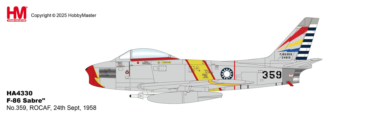 1/72 F-86 Sabre No.359 ROCAF 24th Sept 1958