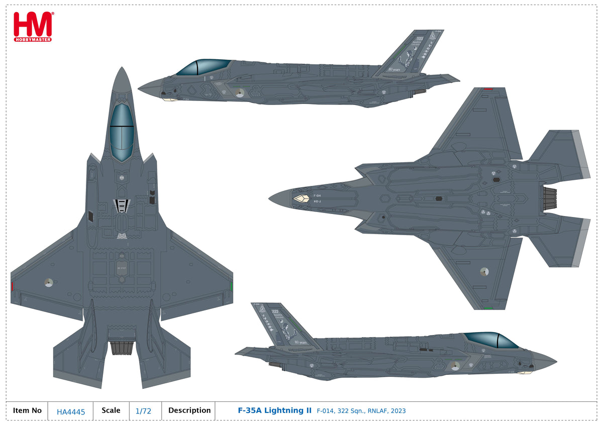 1/72 F-35A Lightning II F-014 322 Sqn. RNLAF 2023