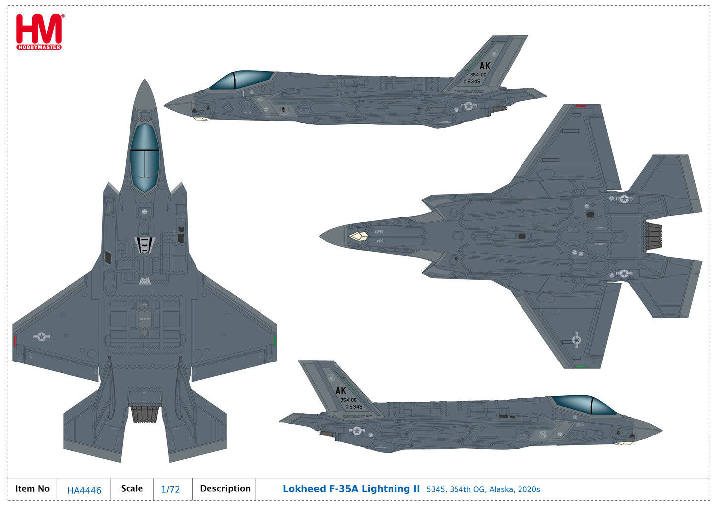 1/72 F-35A Lightning II 5345 354th OG Alaska 2020s