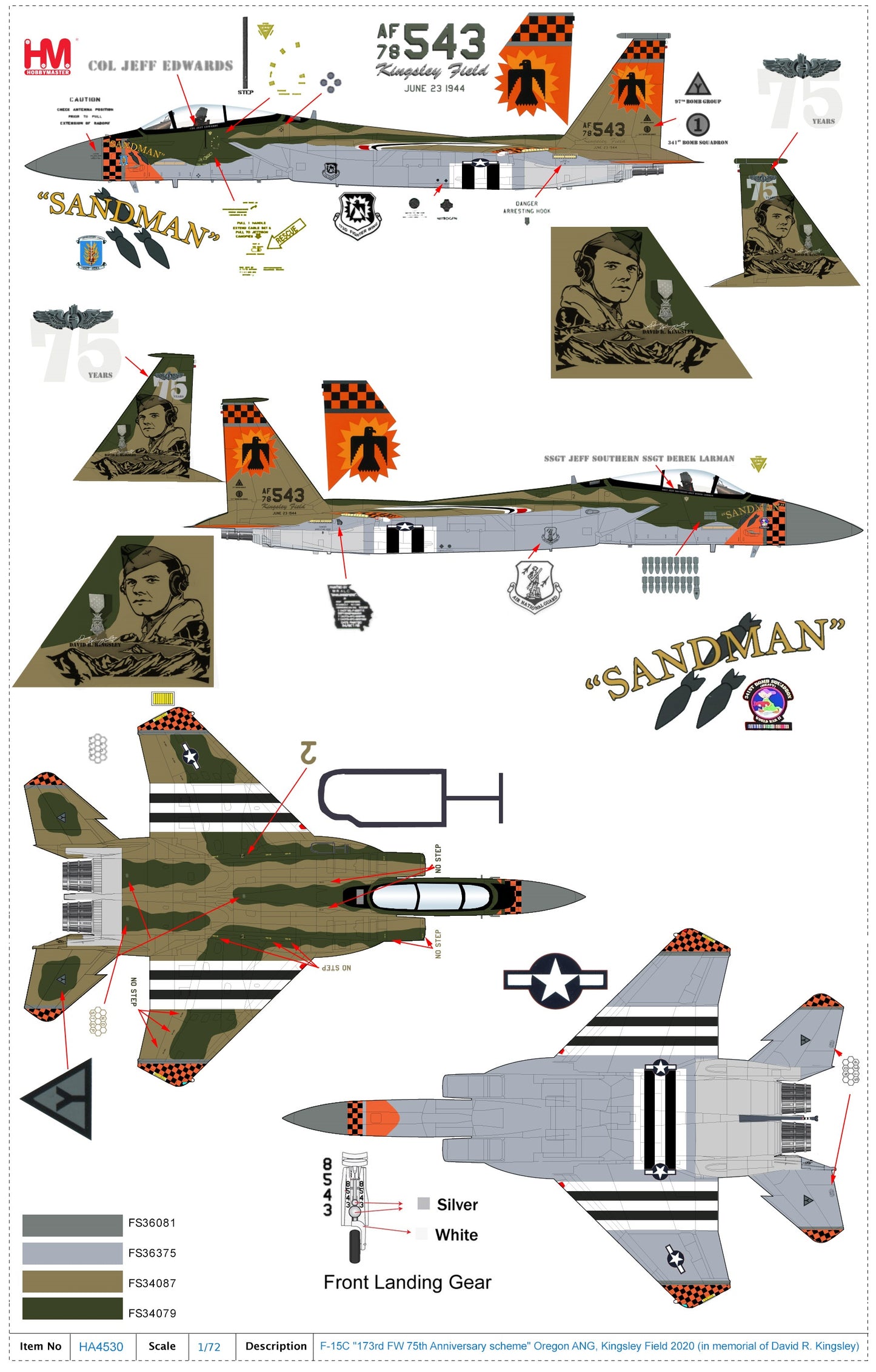 1/72 F-15C "173rd FW 75th Anniversary Scheme" Oregon ANG Kingsley Field 2020 (in Memorial of David R. Kingsley)