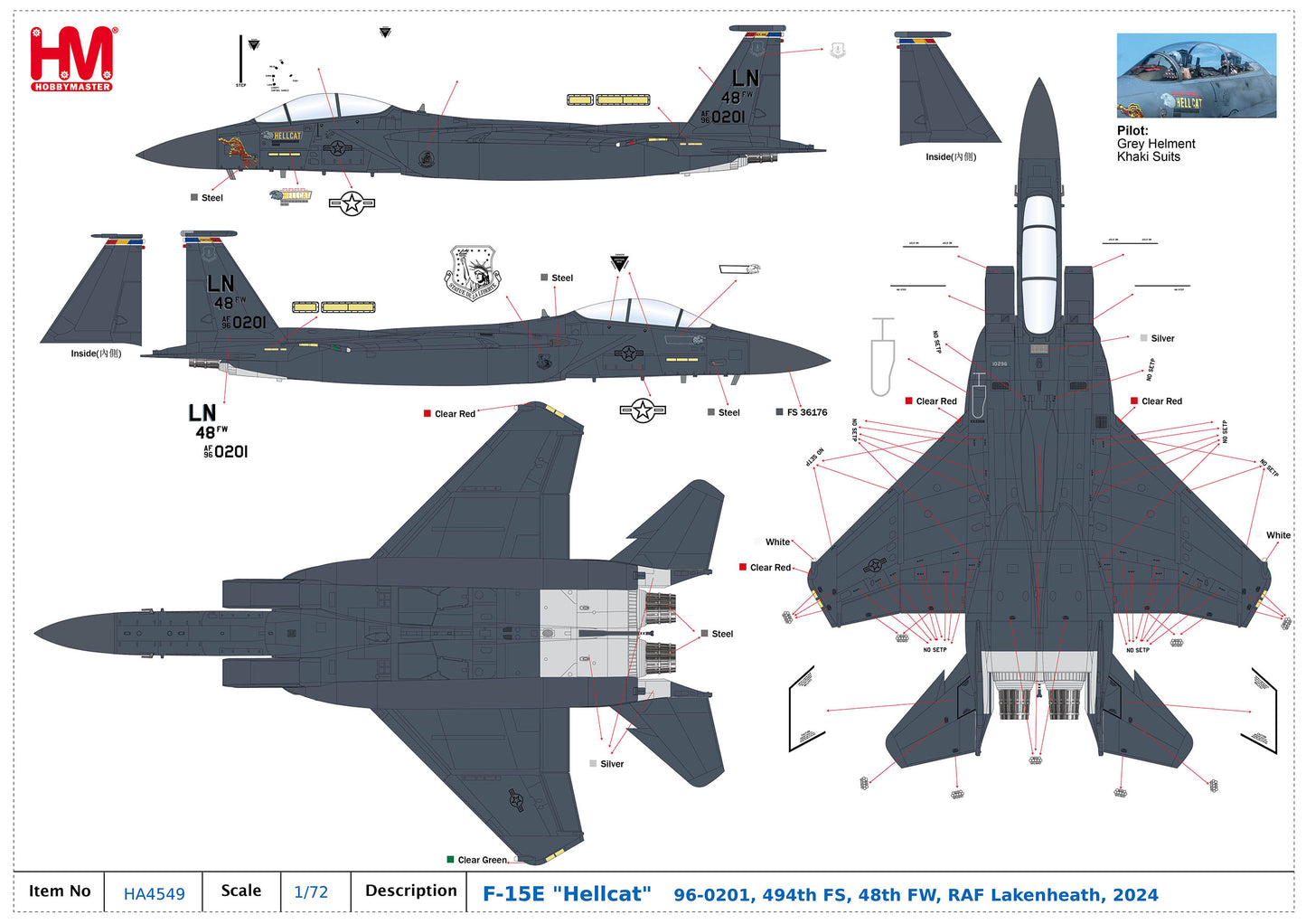 1/72 F-15E "Hellcat" 96-0201 494th FS 48th FW RAF Lakenheath 2024