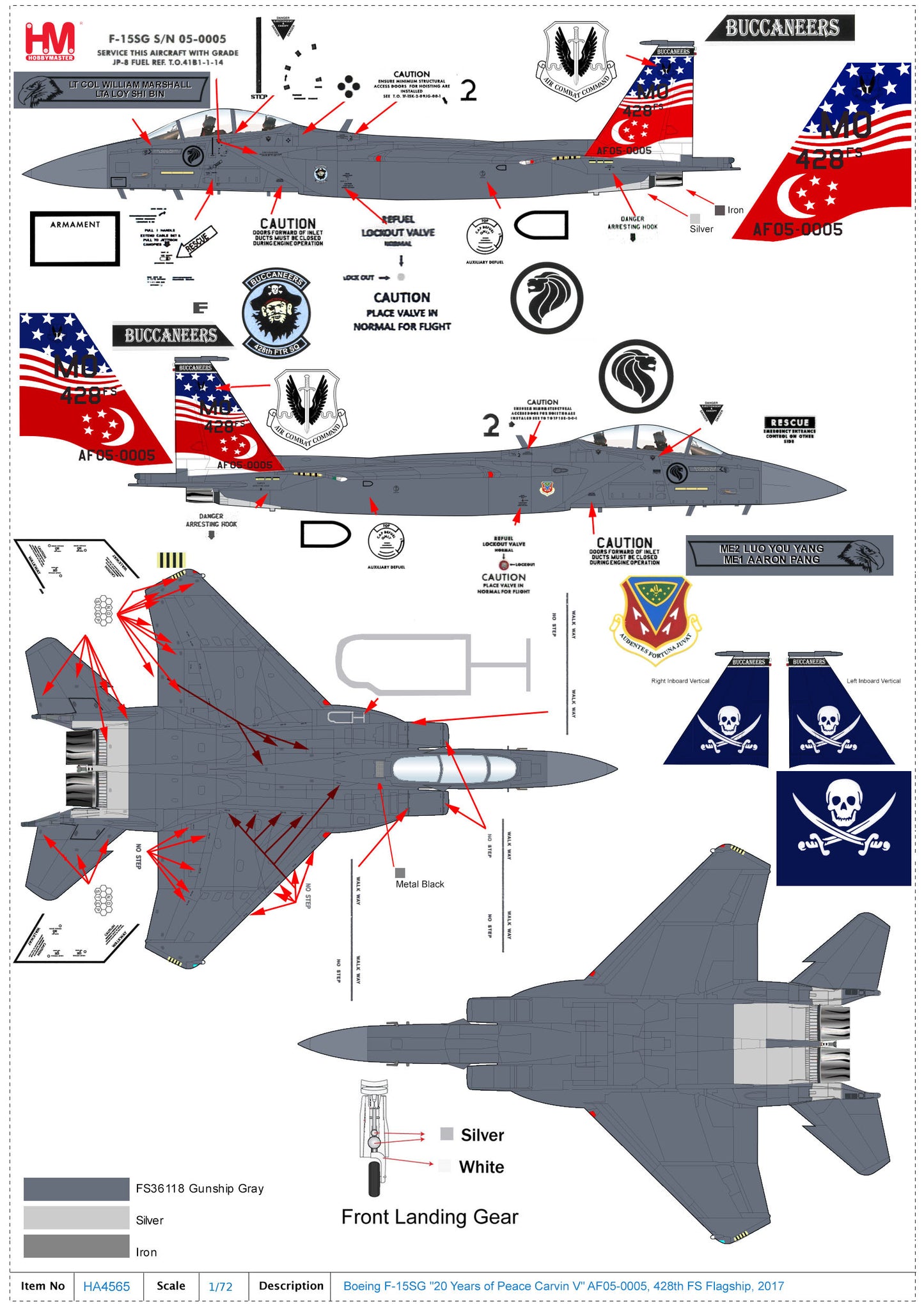 1/72 F-15SG “20 Years of Peace Carvin V� AF05-0005 428th FS Flagship 2017