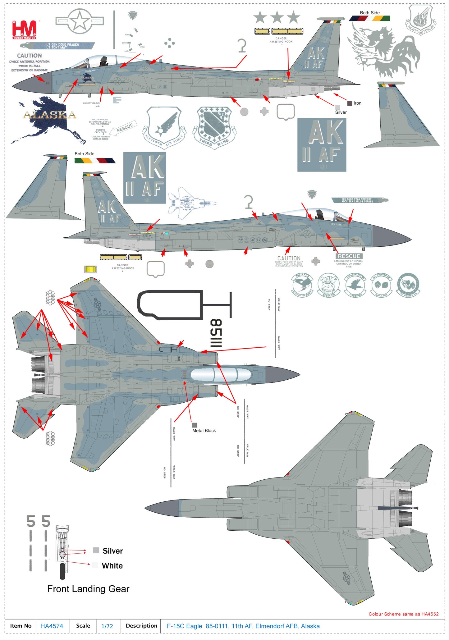 1/72 F-15C Eagle 85-0111 11th AF Elmendorf AFB Alaska