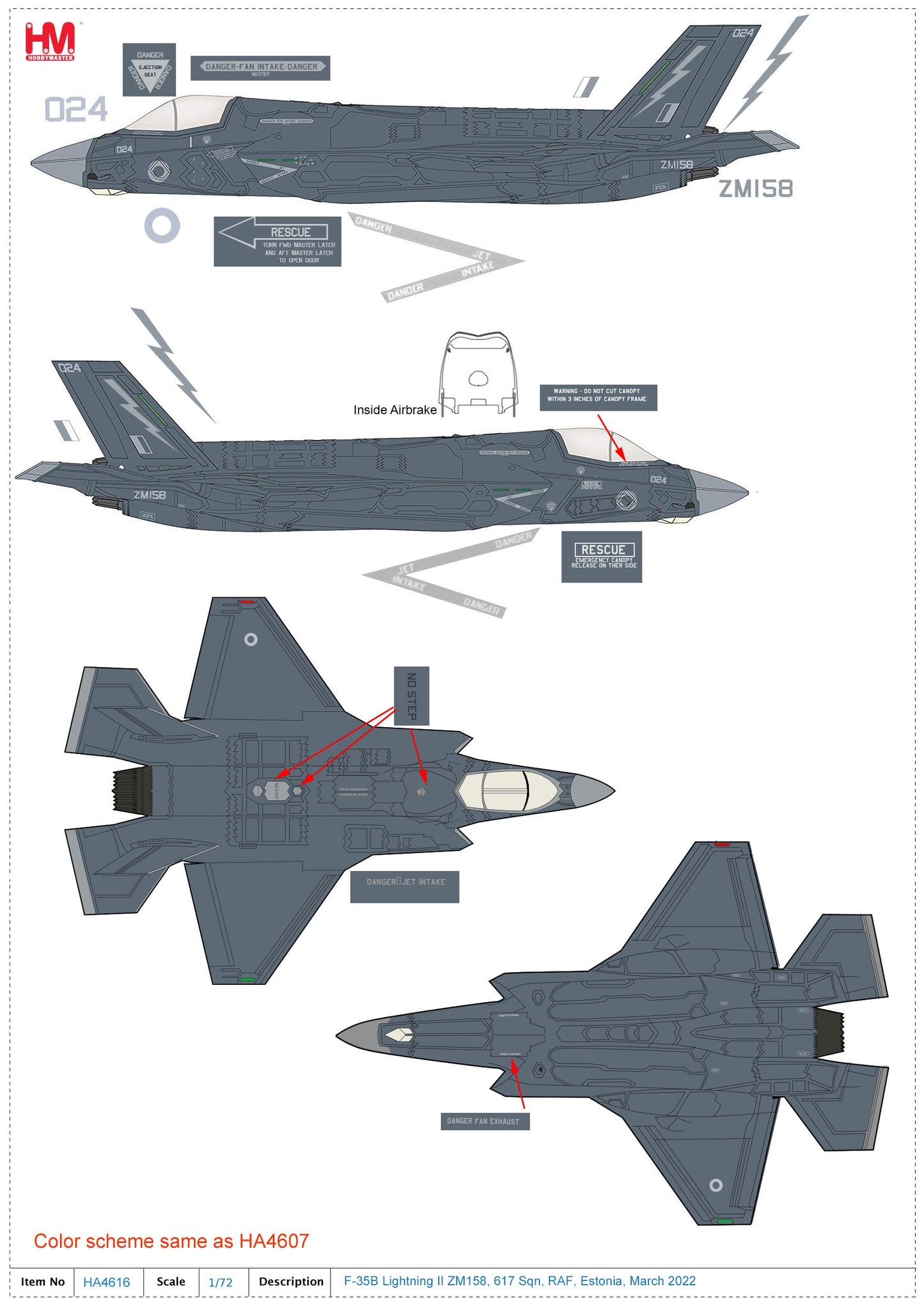 1/72 F-35B Lightning II ZM158 617 Sqn. RAF March Estonia 2022