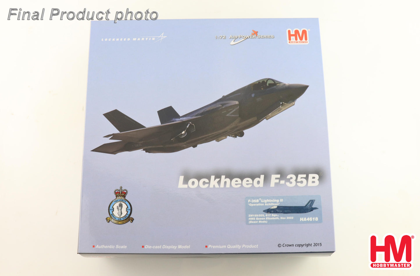 1/72 F-35B Lightning II "Operation Achillean" ZM159/025 617 Sqn. HMS Queen Elizabeth Nov 2022 (Beast Mode)