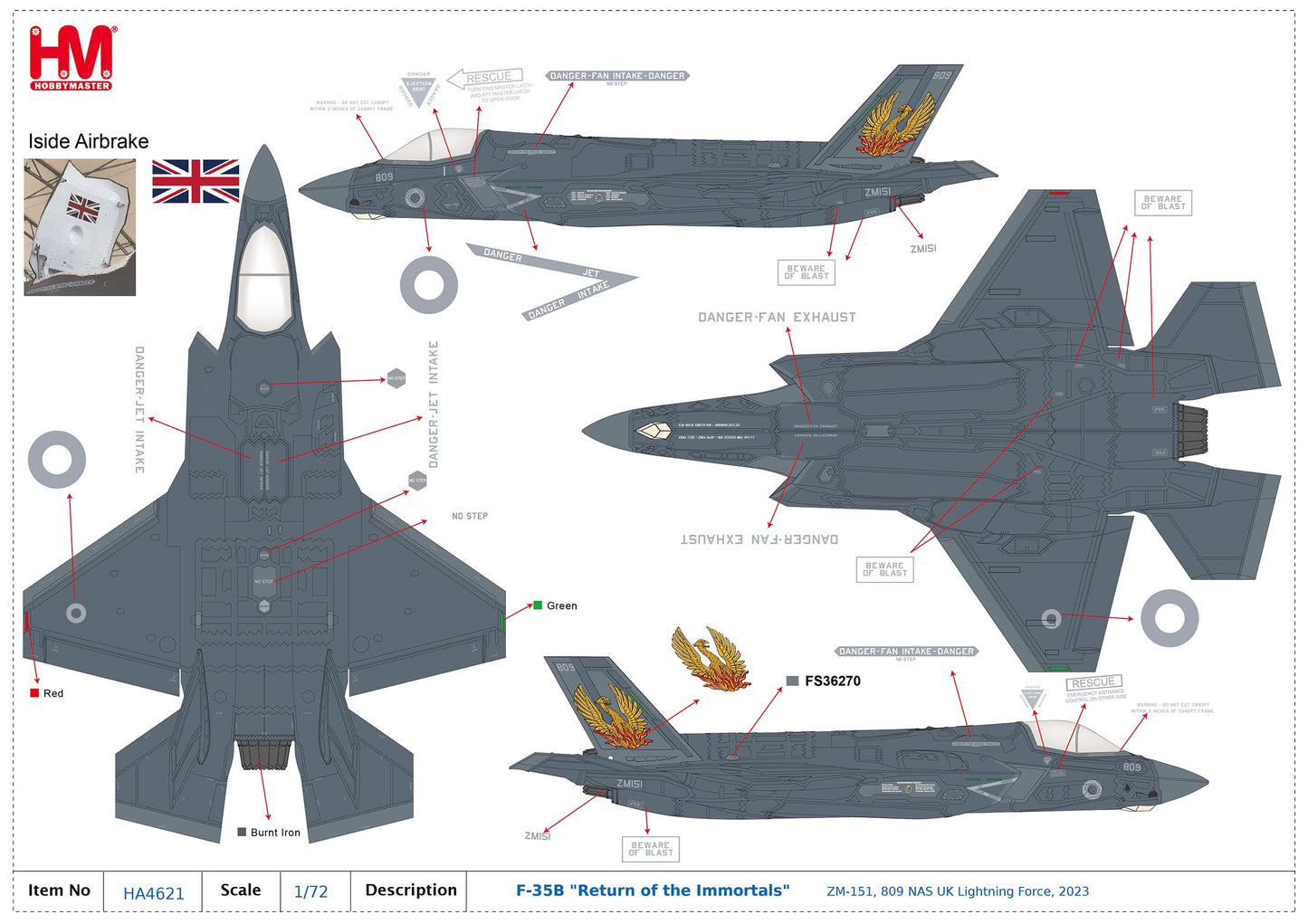 1/72 F-35B "Return of the Immortals" ZM-151 809 NAS "The Immortals" RAF 2023