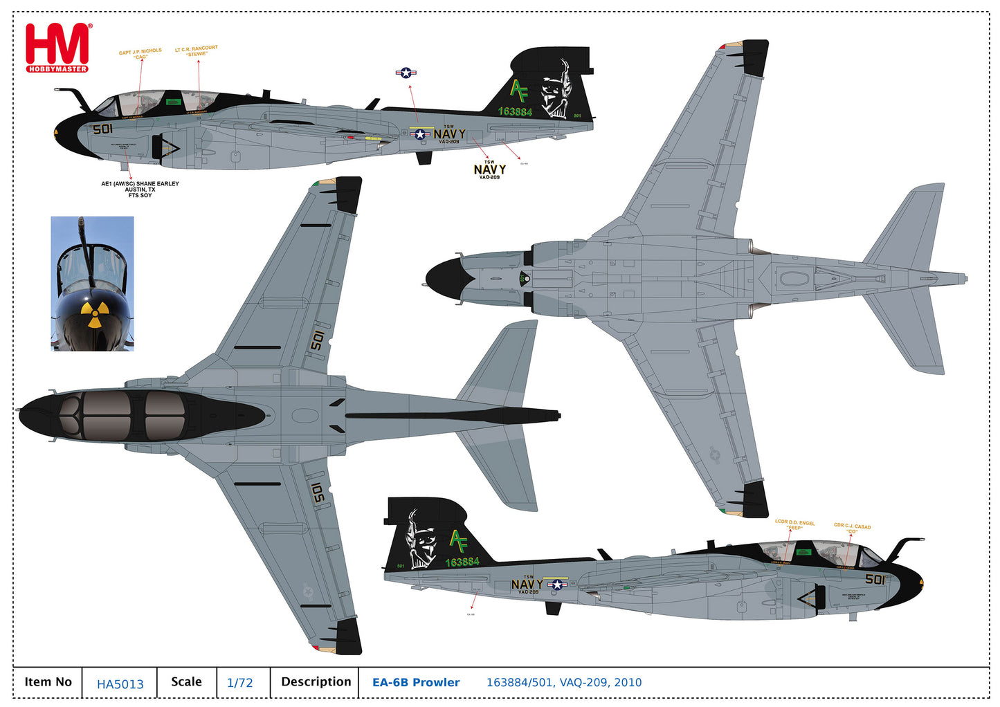 1/72 EA-6B Prowler 163884/501 VAQ-209 2010