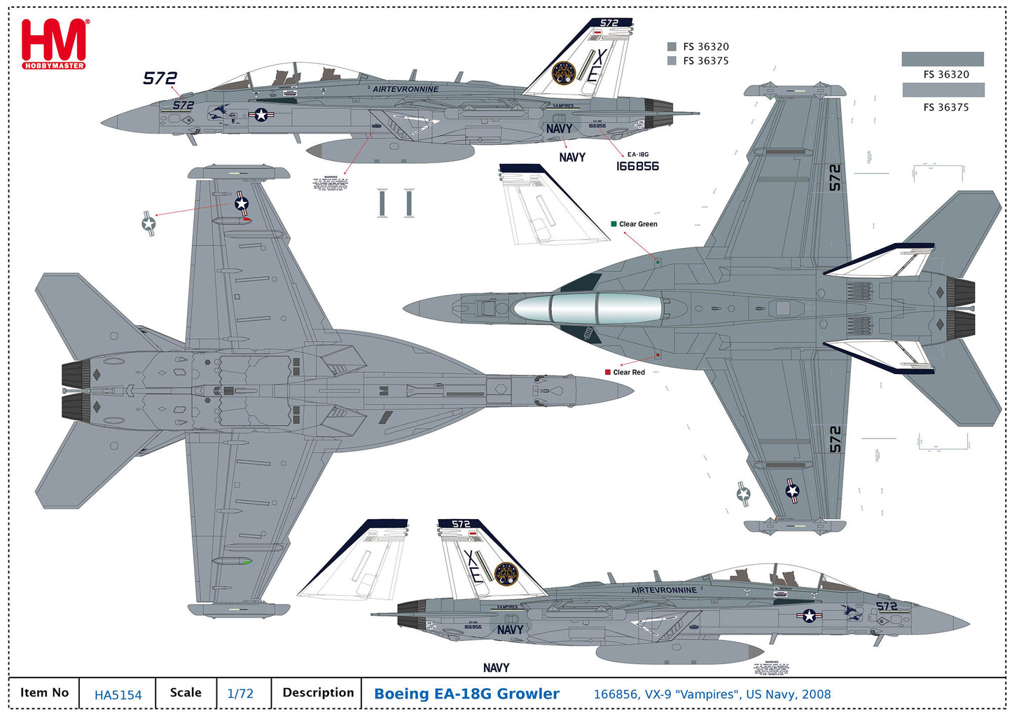 1/72 EA-18G Growler 166856 VX-9 “Vampires� US Navy 2008