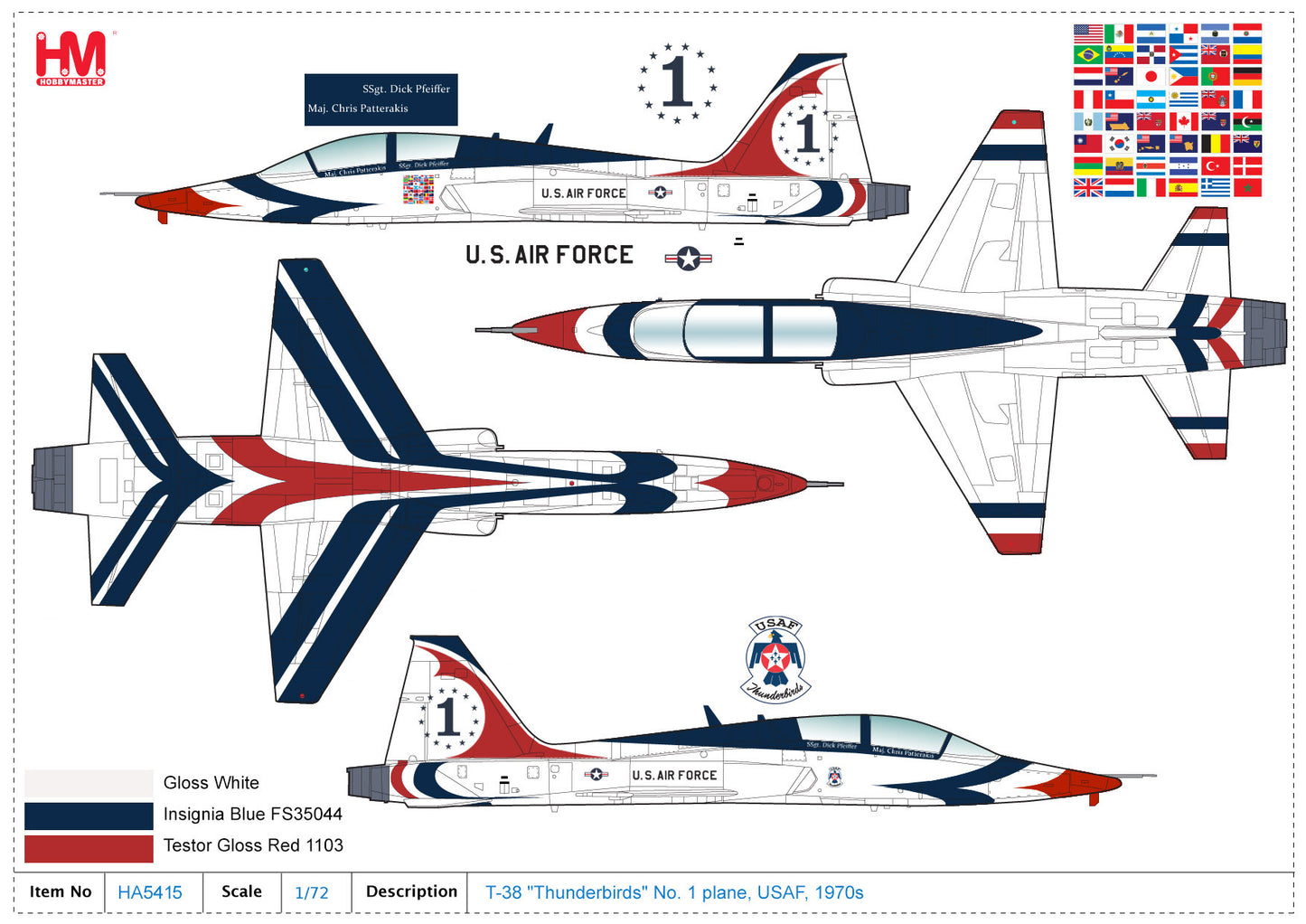 1/72 T-38 "Thunderbirds" No.1 Plane USAF 1970s