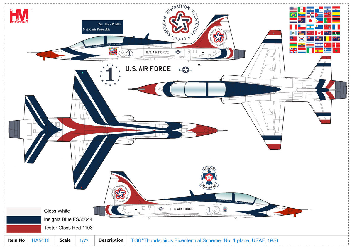 1/72 T-38 "Thunderbirds Bicentennial Scheme" No.1 Plane USAF 1976