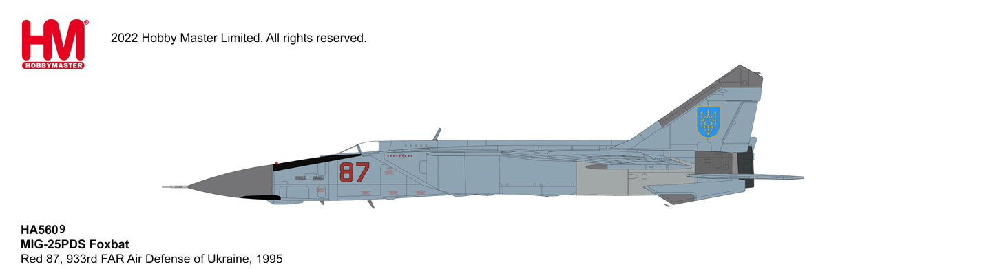 1/72 MIG-25PDS Foxbat Red 87 933rd FAR Air Defense of Ukraine 1995
