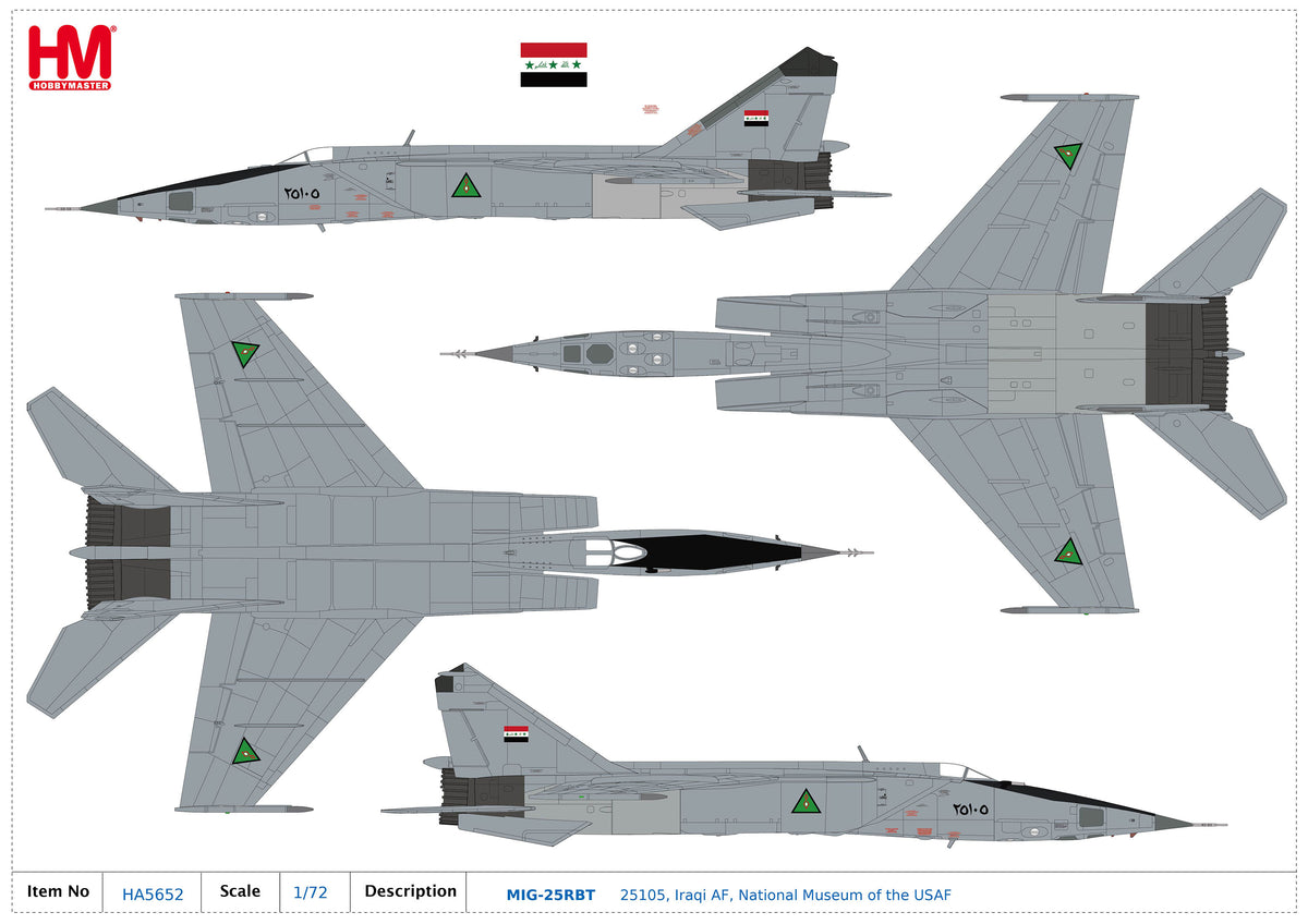 1/72 MIG-25RBT 25105 Iraqi AF National Museum of the USAF