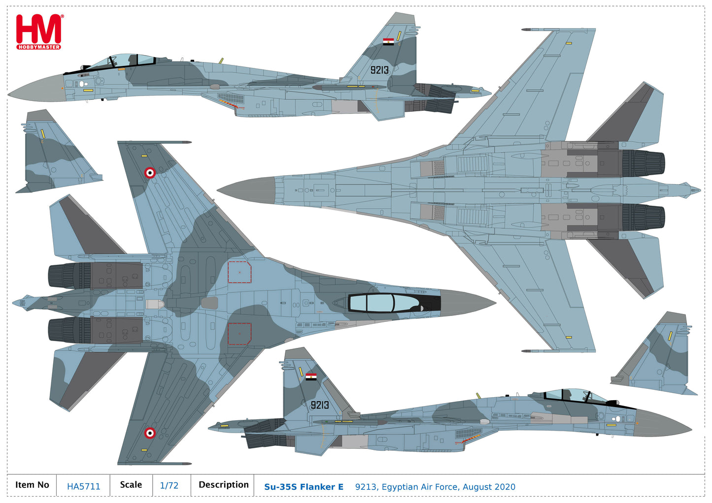 1/72 Su-35S Flanker E 9213 Egyptian Air Force August 2020